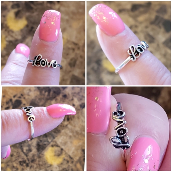 Sterling Silver LOVE Ring Size 5, 6.25 - Picture 3 of 6